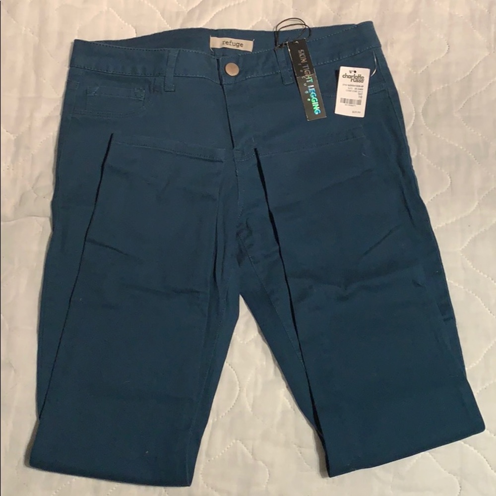Dark teal jeans